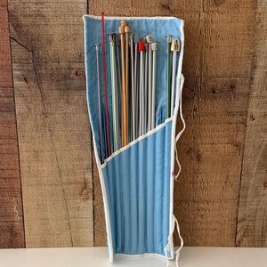 Blue Knitting Needle Set with Case